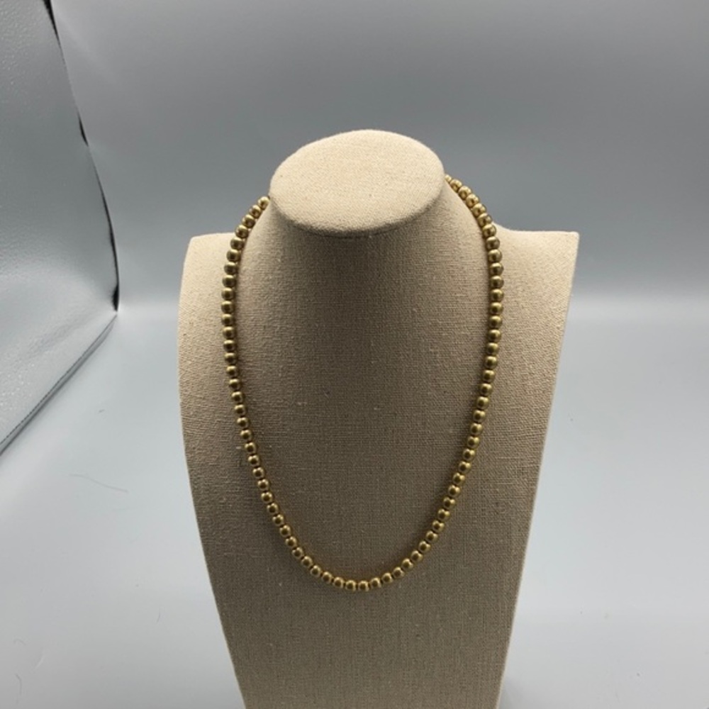 Vintage Black Beaded Clasp Necklace 17"